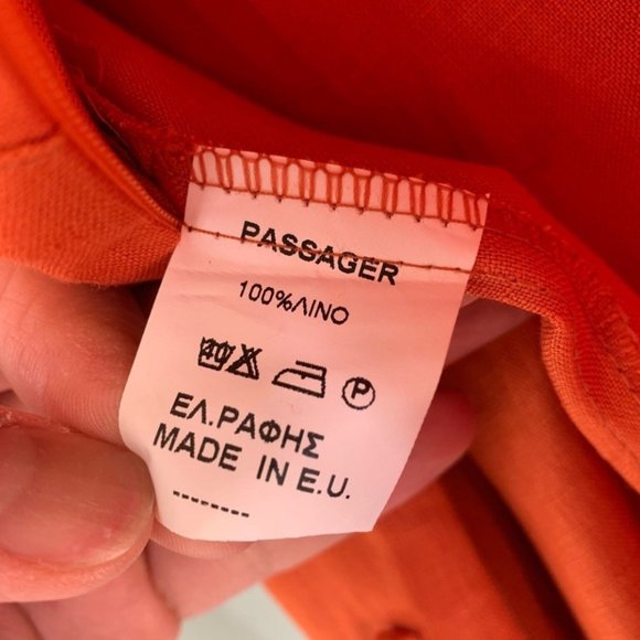 Passager Orange Sequined Embellished 100 Percent Linen Dress ~ NWT - Picture 11 of 12
